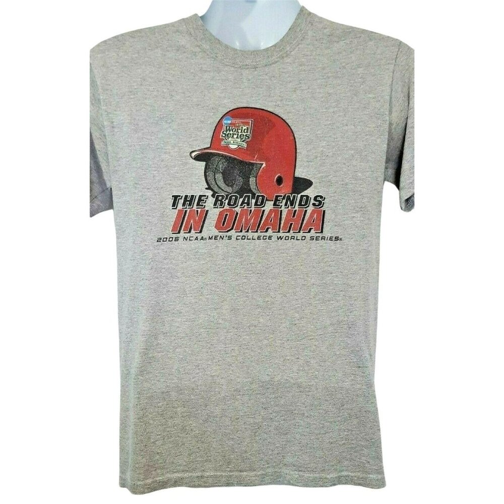 2006 NCAA College World Series ‘The Road Ends In Omaha’ Mens Grey T-Shirt Small